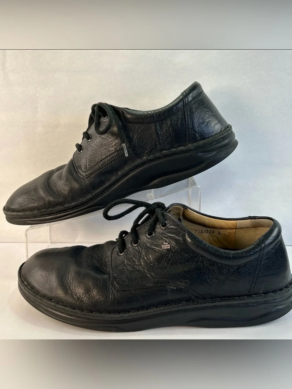Finn Comfort Metz Oxford Comfort Shoes 11.5 Black Leather Casual Dress Business